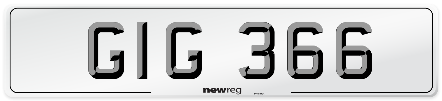 GIG 366 Number Plate from New Reg